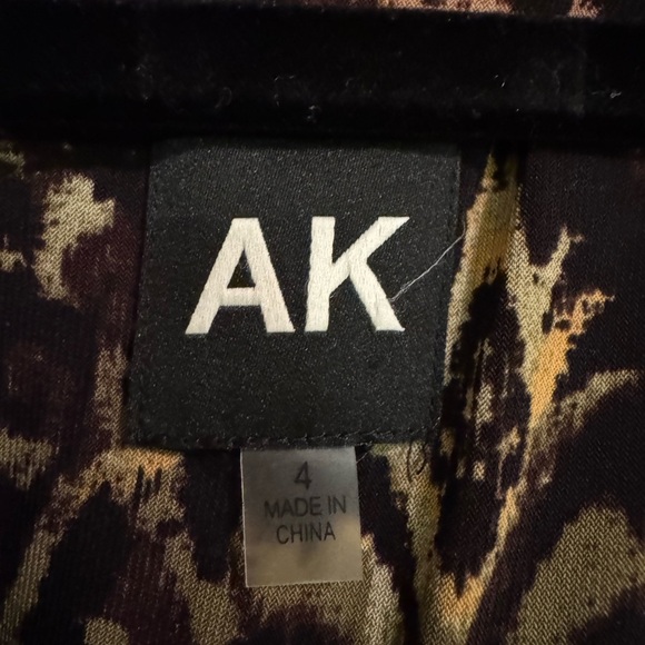 Anne Klein Womens Dress Sz 4 Green Purple Sleeveless V-Neck - Picture 3 of 4